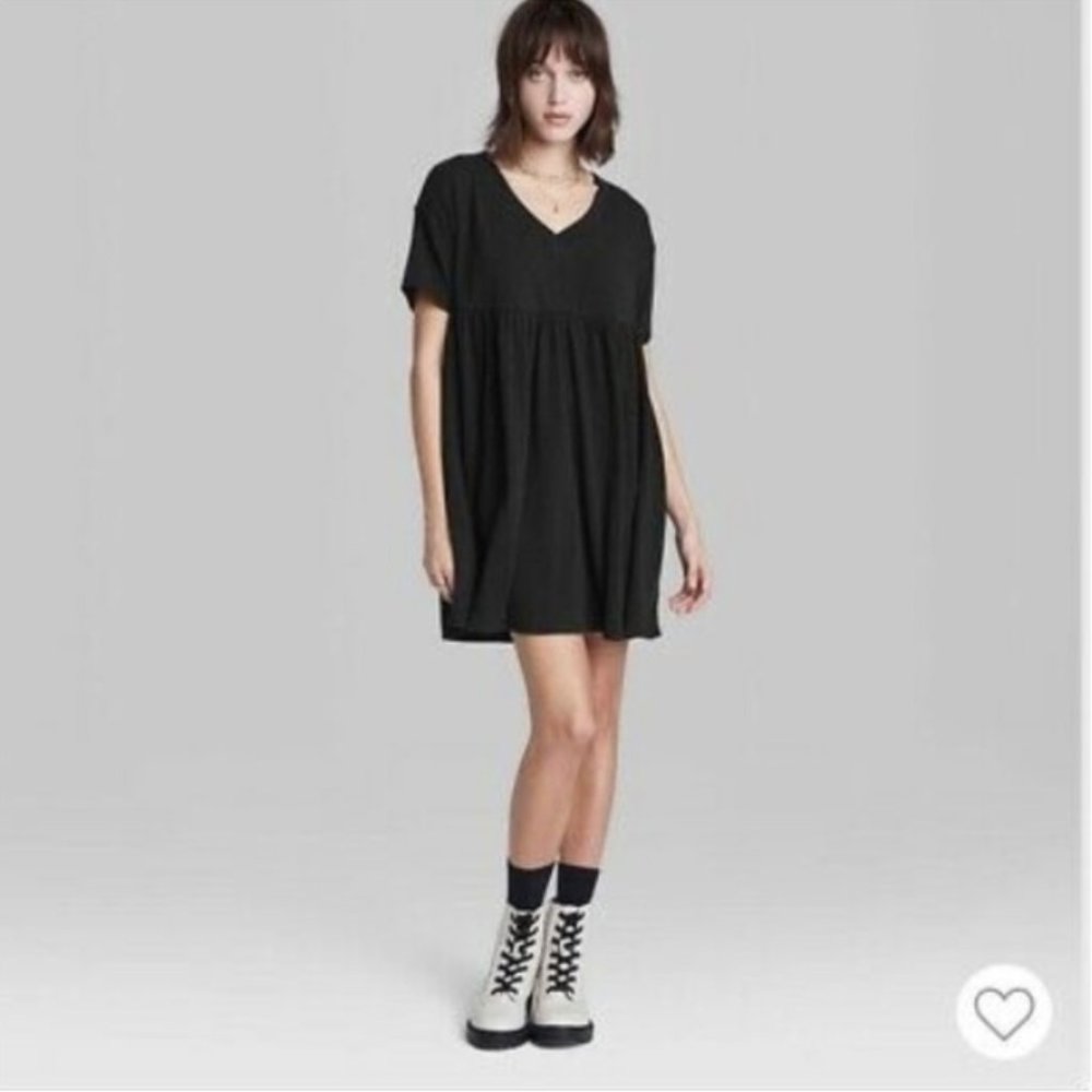 Wild Fable Black Babydoll Sweatshirt Dress Size S - Picture 2 of 7